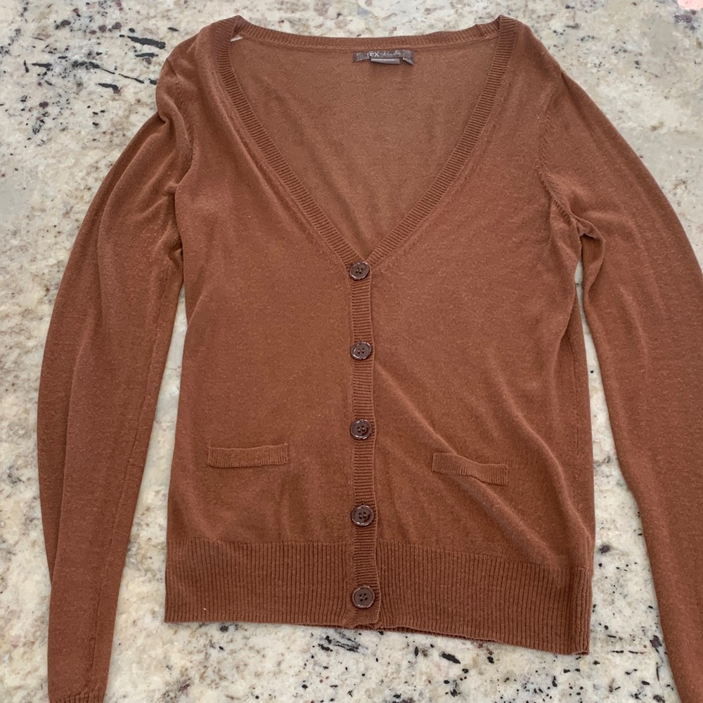 Stylish Brown Button-Up Cardigan
